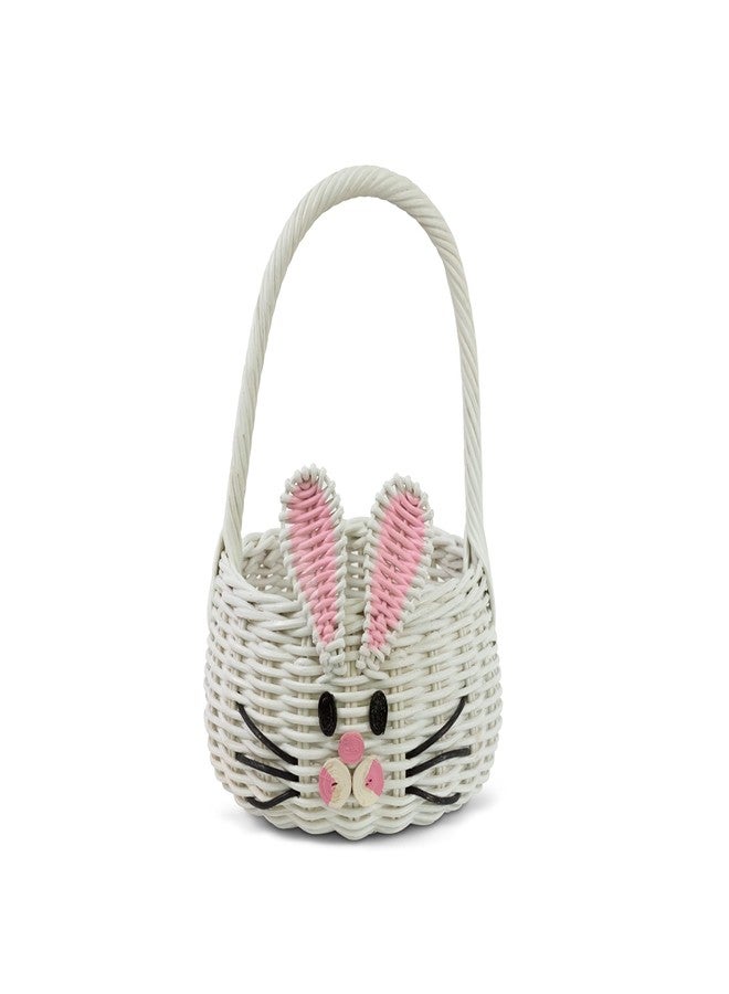 G6 COLLECTION Hand Woven Bunny Rattan Wedding Flower Girl Basket Decorative Bin Home Decor Organizer Cute Handmade Handcrafted Nursery Gift Animal Storage Decoration Easter Wicker Rabbit (Small) - Image 1